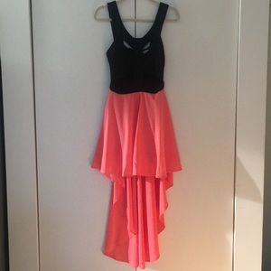 Hi low dress with cut out bodice